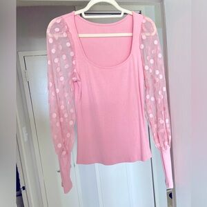 Pink Puff Sleeve Blouse